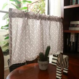 Short Curtains Draperies Rod Pocket Curtains,Tier Curtains Valances,Curtains for Bedroom Window Treatment,Cafe Kitchen Curtains,Semi Sheer Curtain,Shower Curtains for Bathroom(W57 x L17)