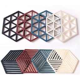 Silicone Trivet Mats And Hot Pads 8 Pcs Hexagon, Heat Resistant Multifuntion Kitchen Tool For Bowl Mats, Dish Mats, Placemats, And Drink Coasters