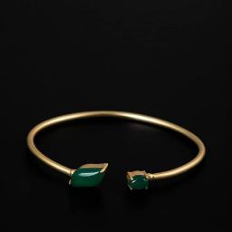 Silver Bracelet For Women,925 Silvering Bangle Fashion Handmade Inlaid Oval Green Chalcedony Exquisite Unique Bangle Adjustable Open Lucky Amulet Bracelet For Men Women Eternity Jewelry Christmas Gi