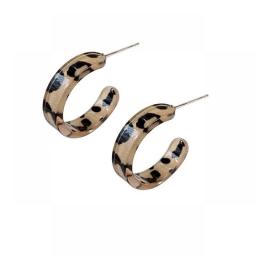 Silver Needle Leopard Print Stud Earrings Korea Net Red Earring Circle Earrings 2022 New Fashion Trending Fall Winter Earrings