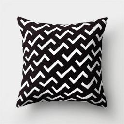 Simple Black And White Geometric Art Print Poster Pillow Cover Line Star Square Cushion Pillowcase Bedroom Sofa Home Decorative