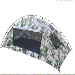 Simple Camouflage Outdoor Tent Waterproof Breathable Anti-Mosquito Camping Tent Simple Installation Suitable For 1 Person Outdoor Hiking Camping Trip Mountaineering Picnic