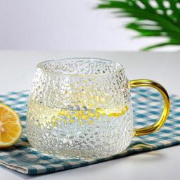 Simple High Resistant Glass Cup Creative Hammer Shaped Tea Beer Coffee Mugs Large Capacity Wine Mug Drinkware
