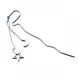 Simple Moon Star Long Chain Earrings For Women Geometric Tassel Piercing Earring Party Jewelry