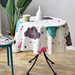 Simple Round Table Cloth Printing Plaid Tablecloths Plant Pastoral Restaurant Banquet Table Cover Party Tablecloth