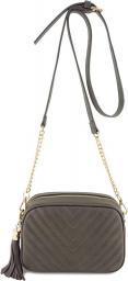 Simple Shoulder Crossbody Bag With Metal Chain Strap And Tassel Top Zipper