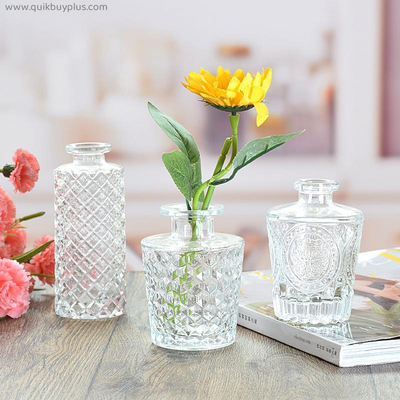 Simple Transparent Glass Small Vase Decoration Living Room Flower Home Vases For Flowers Aromatherapy Bottle