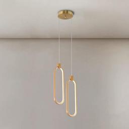 Simplicity Metal Pendent Lamp LED Dimmable Suspended Chandelier Modern Home Bedroom Bedside Ceiling Hanging Light malist Hallway Aisle Decor Lighting Fixture H14.18in