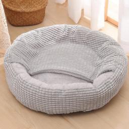 Small Dog Bed Cat Bed with Hooded Blanket Cozy Cuddler Orthopedic Puppy Pet Bed Donut Round Dog Burrow Cat Cave Anti-Slip Bottom