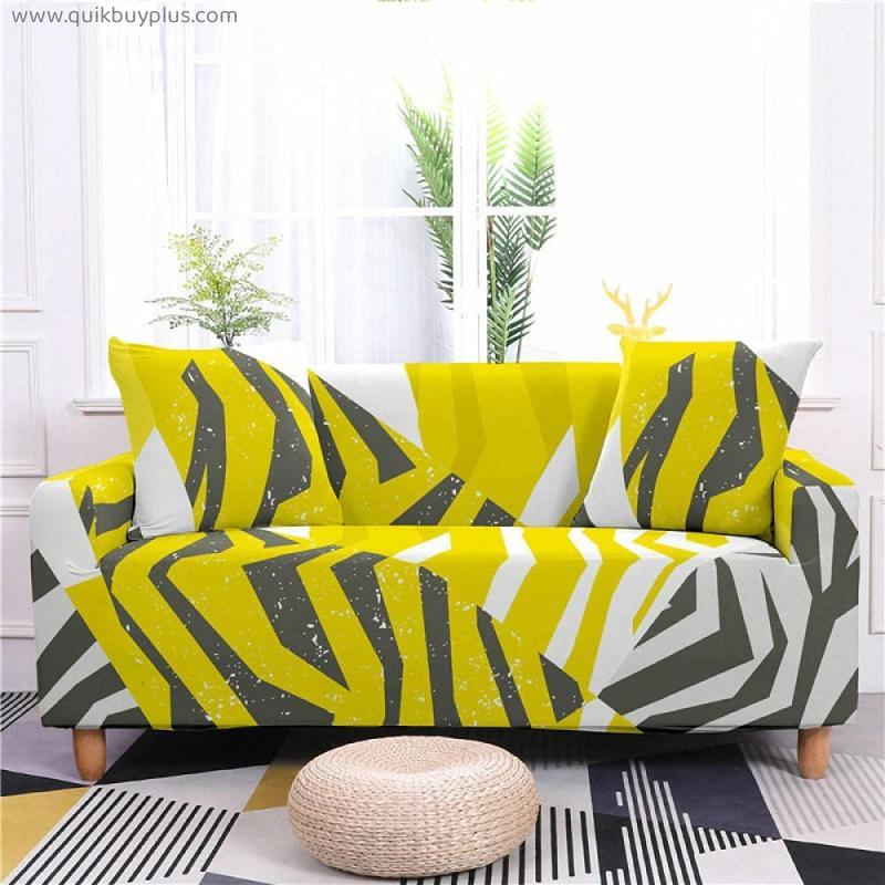 Sofa Cover Mustard Yellow Charcoal Gray Sofa Covers Spandex Machine Washable Couch Covers Stylish Thick Stretch Sofa Protector Non Slip Sofa Covers for Leather Easy Fit Armchair Covers 2 Seater