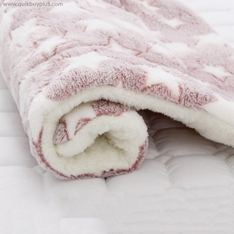 Soft Fur Pet Sleeping Mat Dog Bed Cat Bed Thickened Blanket Mat Household Flannel Mattress Washable Warm Carpet Pet Supplies