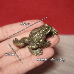 Solid Brass Toad Figurines Miniatures Tea Pet Table Toy Ornament Decoration Crafts Accessories Lucky Copper Animal Statues Decor