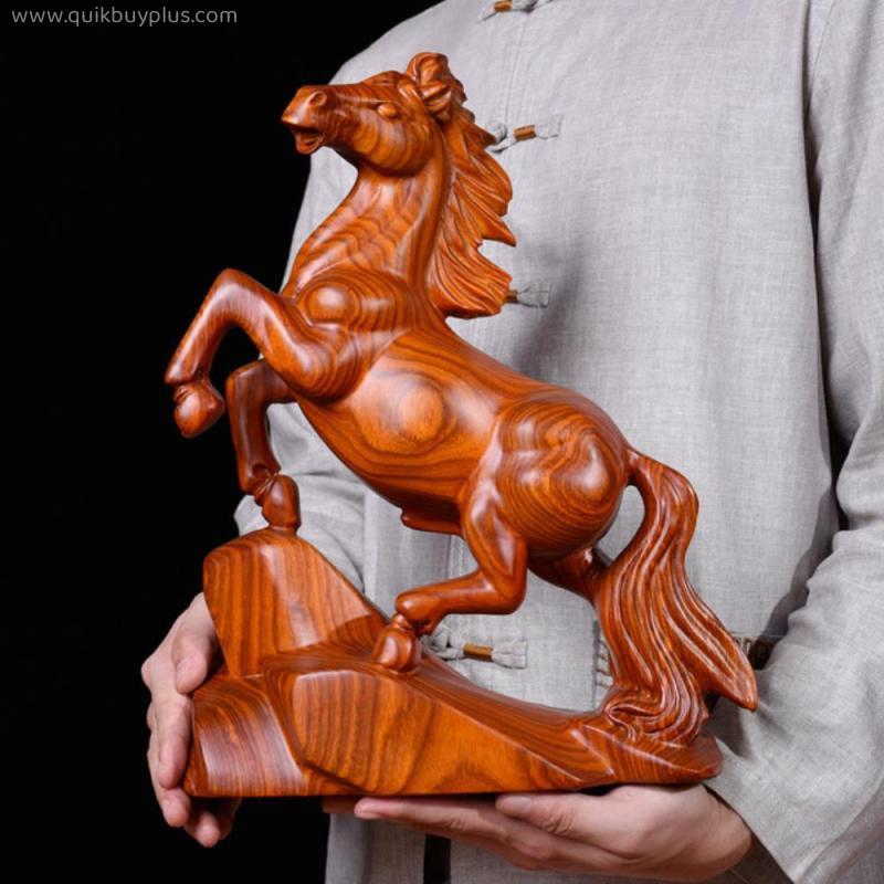 Solid Wood Horse To Success Statue Modern Art Whole Sculpture Home Living Room Office Decoration Sculptures Decor Accessories