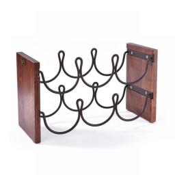 Solid wood double layer Red Wine rack wrought iron restaurant decoration wine frame stacking wine bar bottle storage rack