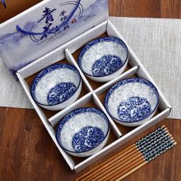 Soup Bowl Tableware Set Anti-scalding Retro Blue and White Porcelain Series Jingdezhen Ceramic Tableware Set Best Gifts