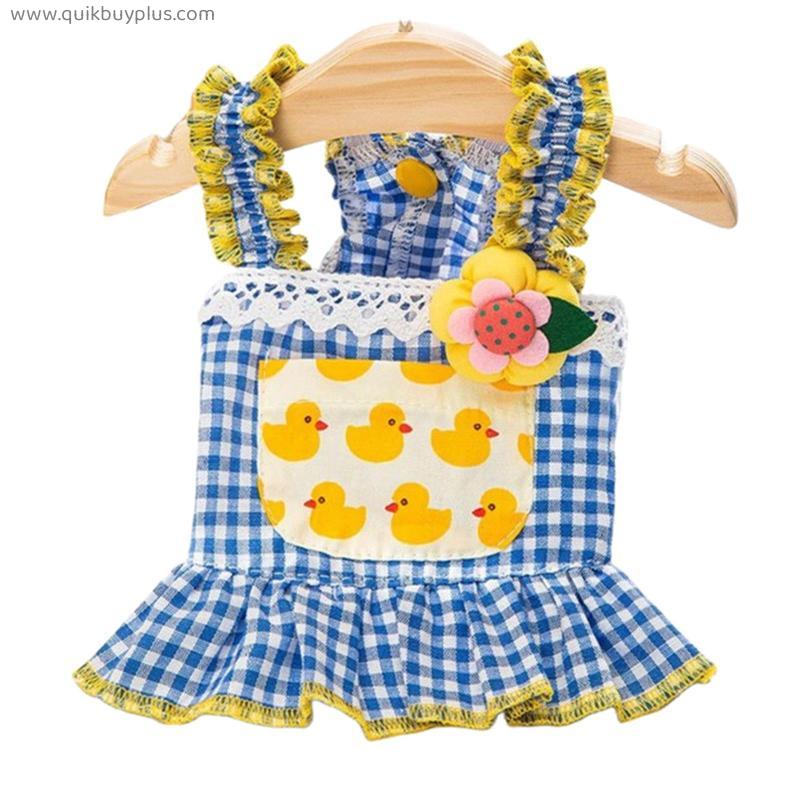 Spring Cooling Summer Pet Clothes Puppy Dog Harness Skirt Cat Dress Vest Sweet Flower Duck Small Dog Clothing Pet Suppliers