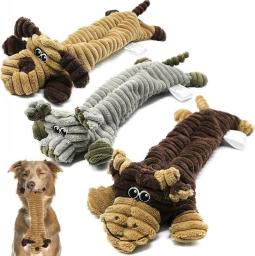 Squeaky Dog Toys Indestructible, No Stuffing Plush Dog Toys for Large Dogs, Interactive Dog Chew Toys with 2 Squeakers, Durable Tough Dog Toys Non-Toxic & Safe for Small and Medium Dogs