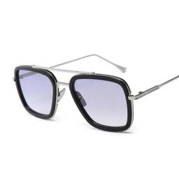 Steampunk Sunglasses Man/Woman Mirrored Designer Brand Glasses Vintage Blue Lens Sun Glasses Female