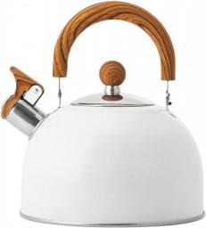Stove Top Kettle 2.5L Lightweight Whistling Kettle, Stainless Steel Camping Kettle With Silicone Handle, Kitchen Tea Kettle White Kettle For Gas Stove, Ceramic Stove And Induction Hob