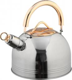 Stovetop Kettles 3L Whistling Kettle Stainless Steel Coffee Tea Kettle With Handle Teapot (Color : Silver, Size : One si