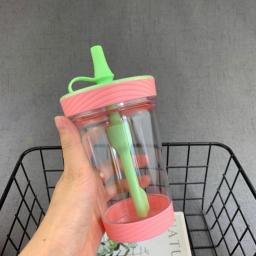 Straw Cup Milk Tea Coffee Mugs Travel Cup Water Cups Food Grade Drinkware Mug Tea Coffee Cups Thick Large Mouth Water Bottle Cup