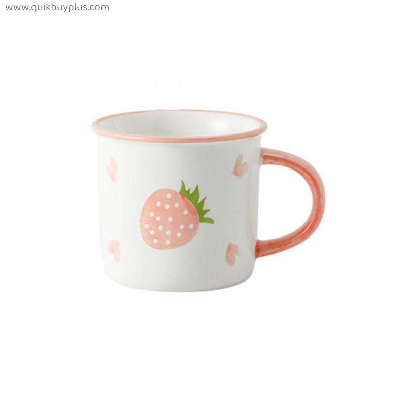 Strawberry Nordic Small Coffee Cup Porcelain Afternoon Tea Coffee Mugs White Saucer Set Flower Tea Cup Cafe Drinkware