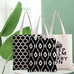 Striped handbag student shoulder tote canvas bag shopping canvas bag diagonal cross