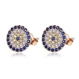 Stud Earrings For Women Fashion Jewelry 925 Sterling Silver Blue Stone CZ Rose Gold Girls Earrings Pendientes