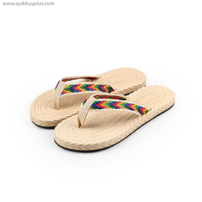 Summer Flip Flops Women Slippers Beach Shoes Bohemia Dress Flat Slides Casual Weave Ladies Flip Flops
