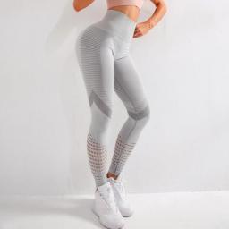 Summer Mesh Breathable High Waist Tight Leggings Yoga Pants Women Peach Hip Fitness Pants Hip Lift Running Sports Pants