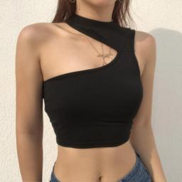 Summer Sleeveless Sexy Women Girls Summer Vest Crop Top Shirt Blouse Casual Slim Black