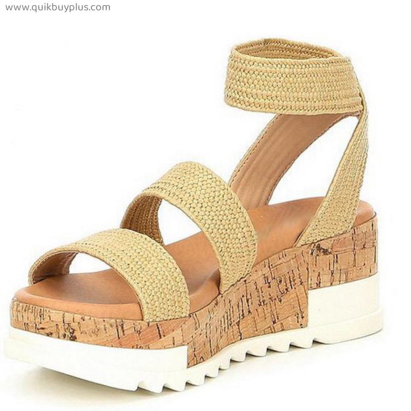 Summer Wedges Heel Sandals Fashion Open Toe Platform Women Sandals Shoes Plus Size Pumps 2020 Femme Platform Sandals