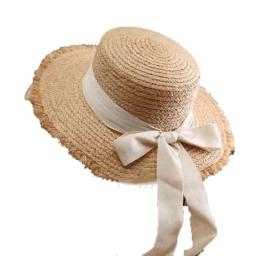 Summer sun hat bow  hat Sun visor women's summer panama Straw hats Women's beach hat Summer hat uv blocking hat