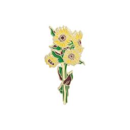 Sunflowers Enamel Pins Custom Iris Bouquet Brooches for Women  Bag Clothes Lapel Pin Plant Badge Jewelry Gift
