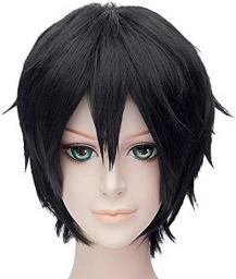 Sword Art Online Kazuto Kirigaya Kirito Anime Cosplay Wig Black Short Fluffy Layered Hair Wigs