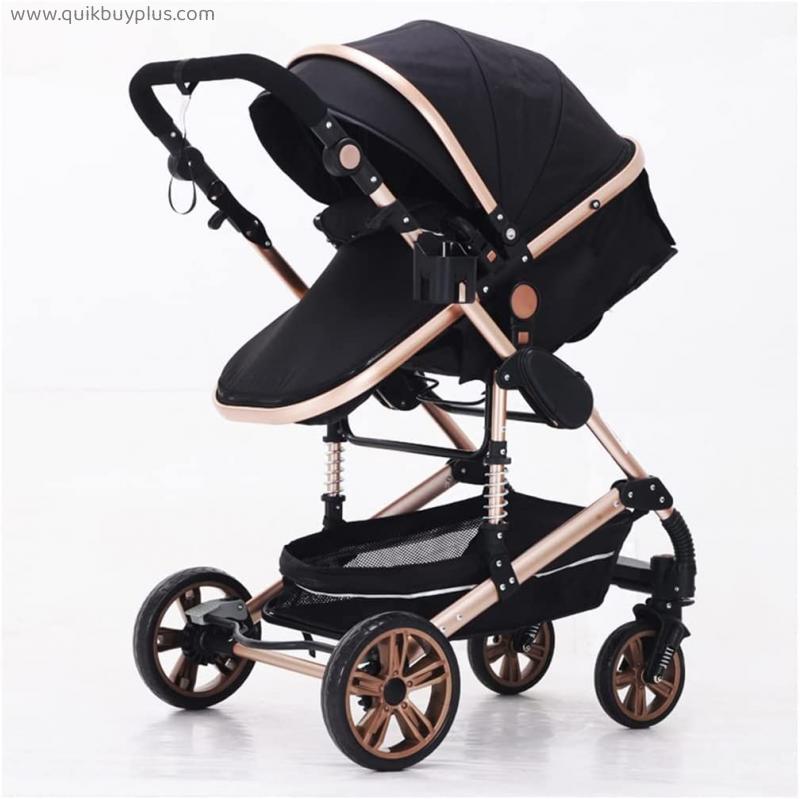 TRB 3 in 1 Adjustable High View Baby Pram Stroller for Toddler and Infant, Baby Stroller for Newborn Reversible Bassinet Buggy with Mosquito Net, Cup Holder, Foot Cover