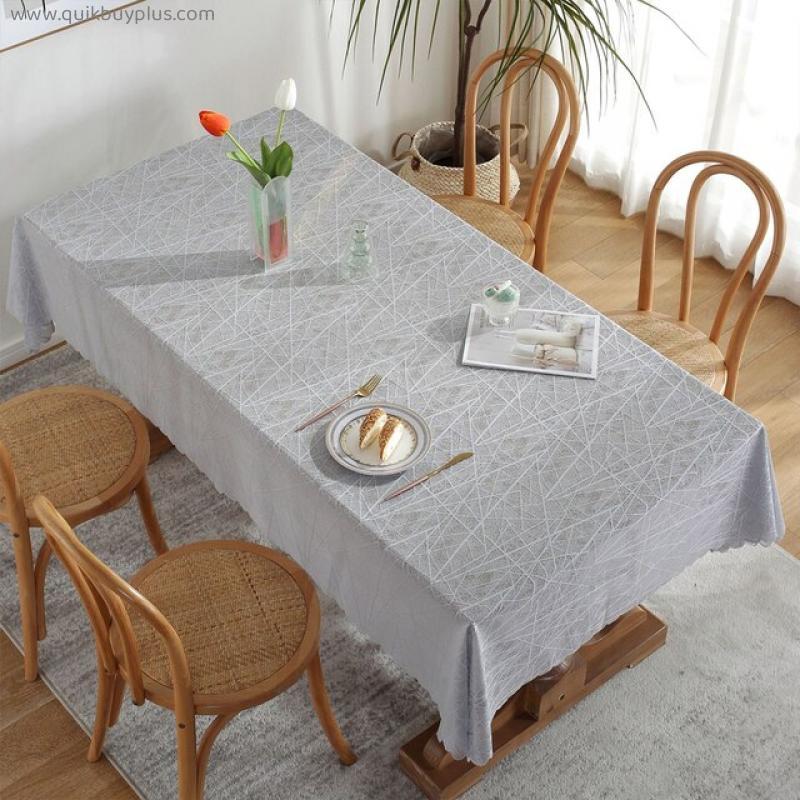 Table Cloth Wedding Rectangular Plain White/grey Elegant Tablecloths for Dining Table Coffee Tables Lace Wave Mesh Table Cover