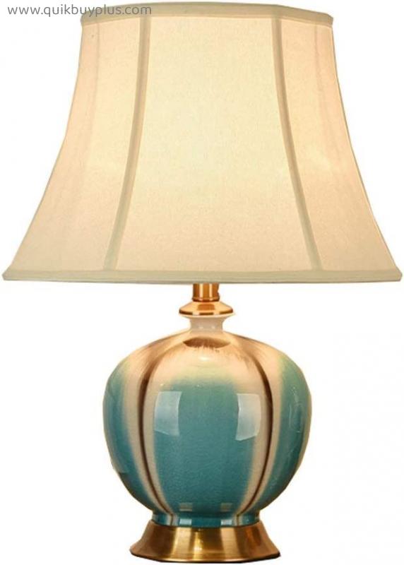 Table Lamps French Creative Ceramic Lamp, Fabric Lamp Shade, American Simple Living Room Bedroom Bedside Lamp, Warm Learning Lamp, E27 Table Lamps Desk Lamps Reading Lamps