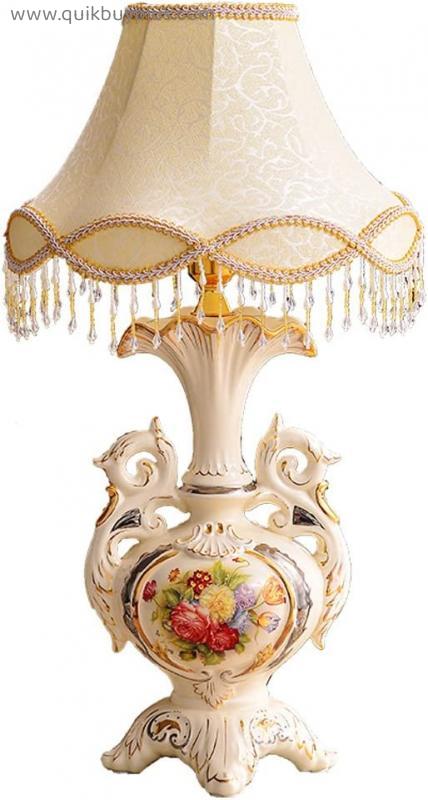 Table Lamps High-end European-style Lamp Palace Bedside Lamp Retro Princess Room Lamp Lighting White Table Lamp Table Lamps Desk Lamps Reading Lamps