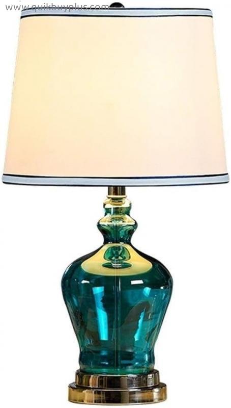 Table Lamps Mediterranean American Table Lamp Modern Bedroom Bedside Lamp Creative Blue Glass Table Lamp E27 Light Source Table Lamps Desk Lamps Reading Lamps