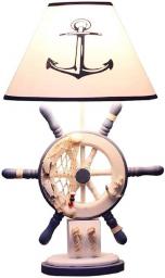 Table Lamps Mediterranean Style Boy Girl Lamp, Nautical Style Solid Wood Body With Fabric Shade, Suitable For Children's Room Bedside Lamp Desk Decoration Lamp (Color : A)