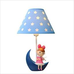 Table Lamps Stars moon small table lamp, cute warm creative children princess dimming lamp, little girl birthday gift Table Lamps Desk Lamps Reading Lamps
