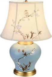 Table Lamps for Bedroom Chinese Ginger Jar Table Lamp Porcelain Blue White Bird and Branch Bell Shade Decor Desk Lamp Apply to Living Room Bedroom House Nightstand Office