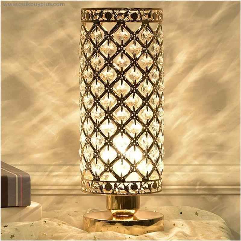 Table Lamps for Bedroom Crystal Bedside Table Lamps Gold Touch Control 3-Way Dimmable Desk Lamp for Bedrooms Lliving Room Home Decor Button Switch (Size : 30 * 11CM)