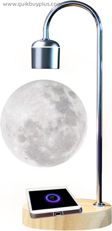 Table Lamps for Bedroom Magnetic Levitating Moon Table Lamp Floating and Spinning Moon Light 3D Printing Night Lights Gifts for Kids Friends, Home Office Decor