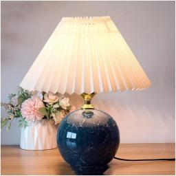 Table Lamps for Bedroom Modern Ceramic Table Lamp Desk Decor Lamps for Living Room Bedroom Study Room Office Farmhouse Bedside Nightstand Lamp End Table Lamps (Color : Blue)
