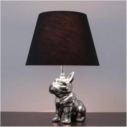 Table Lamps For Bedroom Nordic Bedside Table Lamp Creative Puppy Ceramic Bedroom Lamp Fabric Lampshade Nightstand Desk Lamp For Bedroom Living Room ( Color : Silver , Size : 44*30CM/17.3*12in )