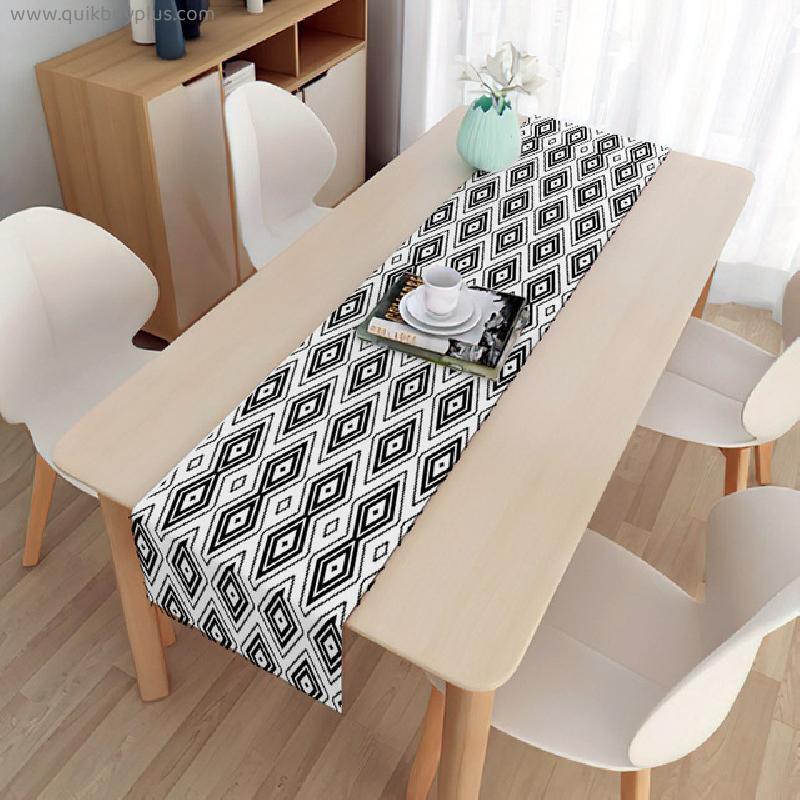Table Runner Stripe Plaid Simple Style Dining Table Decor Wedding Party Tablecloth Decoration Hotel Dustproof Table Cloth