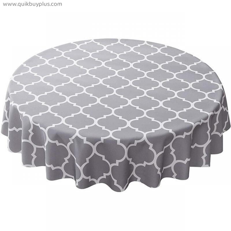 Tablecloths Waterproof Oil Proof Table Cloth Round Table Cover for Indoor Outdoor Picnic Wedding Party Plaid Dining Table Mat