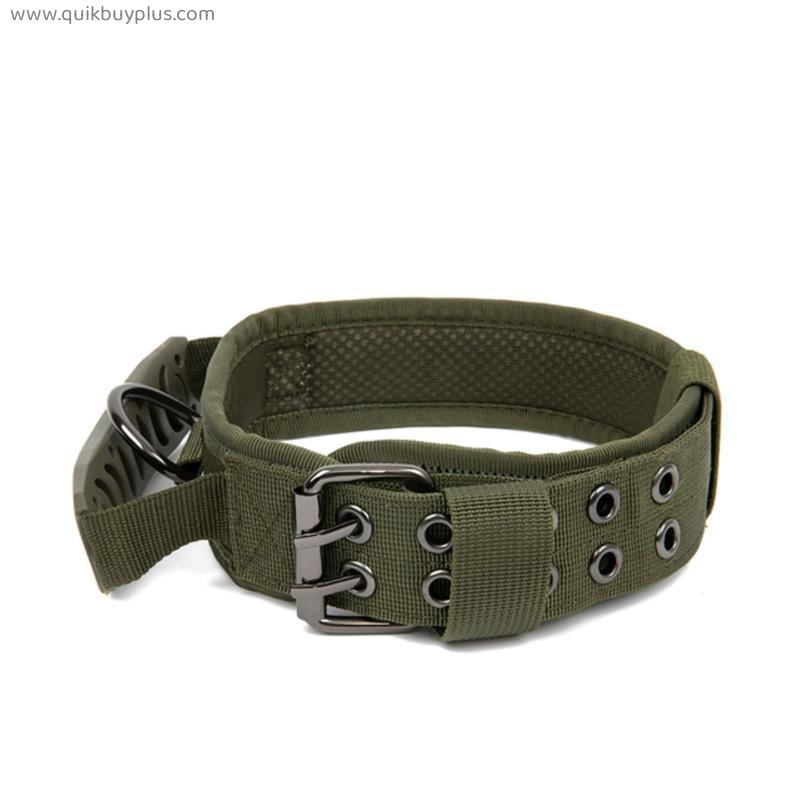 Tactical Dog Collar Metal Buckle Pet Adjustable Nylon Training Collar with Rubber Control Handle Heavy Duty Collars For Small Large Dogs